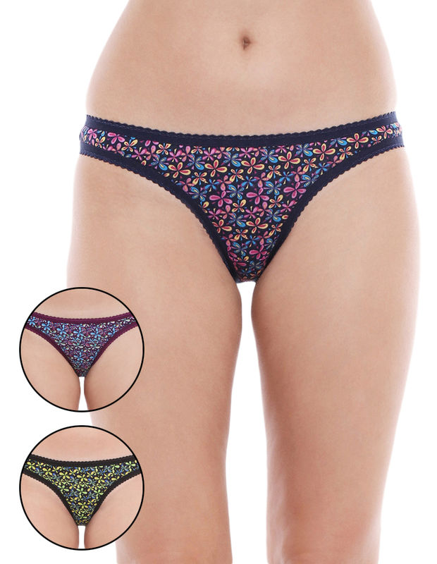 Bodycare Pack of 3  Assorted Printed Bikini Briefs-1376
