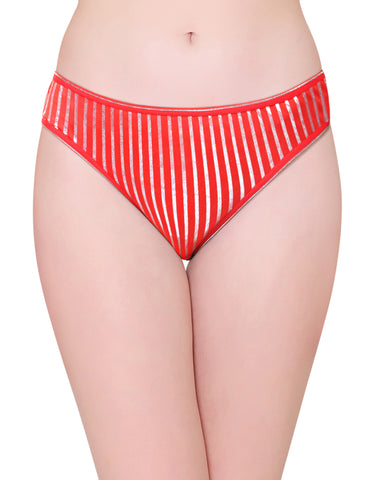 Bodycare Pack of 3 Bikini Style Cotton Briefs in Assorted colors with Silver stripes-E1404