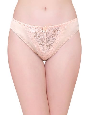 Bodycare Pack of 3 Bikini Style Cotton Briefs in Assorted colors with Lace Crotch-E1457C