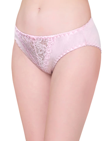 Bodycare Pack of 3 Bikini Style Cotton Briefs in Assorted colors with Lace Crotch-E1457C