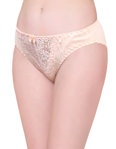 Bodycare Pack of 3 Bikini Style Cotton Briefs in Assorted colors with Lace Crotch-E1457C