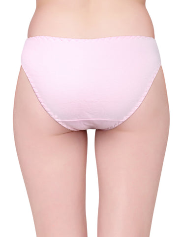 Bodycare Pack of 3 Bikini Style Cotton Briefs in Assorted colors with Lace Crotch-E1457C