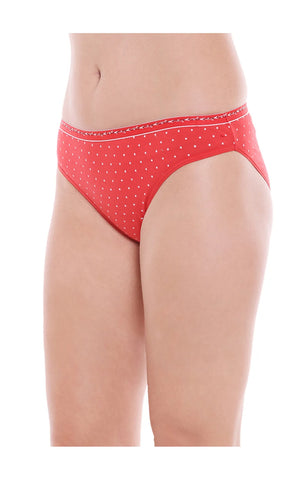 Pack of 3 High-Cut Bikini Style Cotton Printed Briefs in Assorted colors-1494