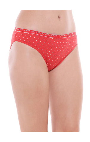 Pack of 3 High-Cut Bikini Style Cotton Printed Briefs in Assorted colors-1494