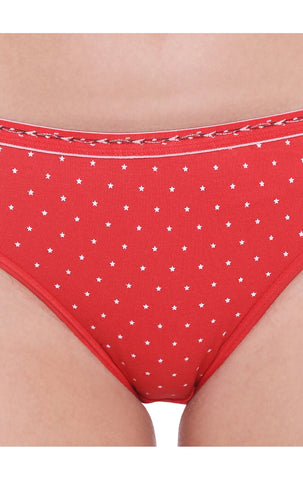Pack of 3 High-Cut Bikini Style Cotton Printed Briefs in Assorted colors-1494