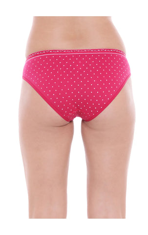 Pack of 3 High-Cut Bikini Style Cotton Printed Briefs in Assorted colors-1494
