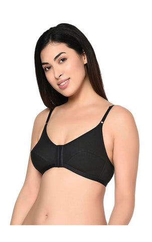 Bodycare Non Padded, Front open Bra-1568-Black