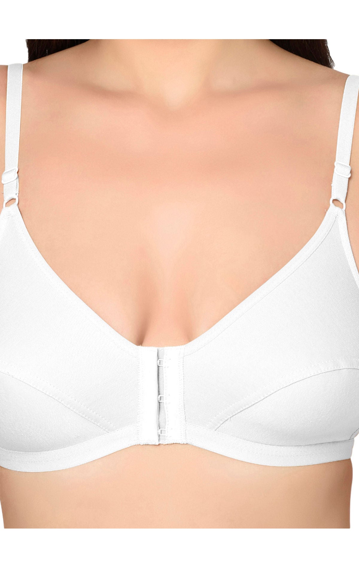 Bodycare Non Padded, Front open Bra-1568-White