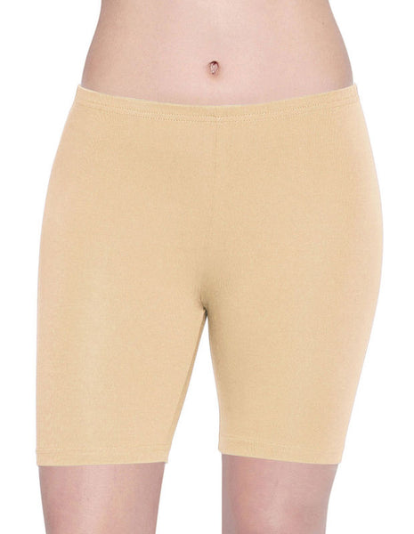 Bodycare Women's High Coverage Super Combed Cotton Elastane Stretch Mid Waist Cycling Shorts -16S-1Pc