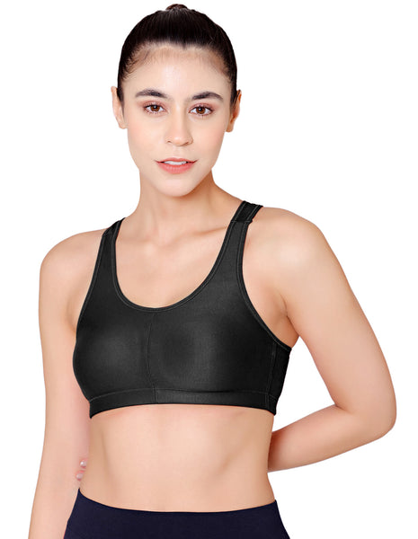 Racerback Sports Bra-1612-Black