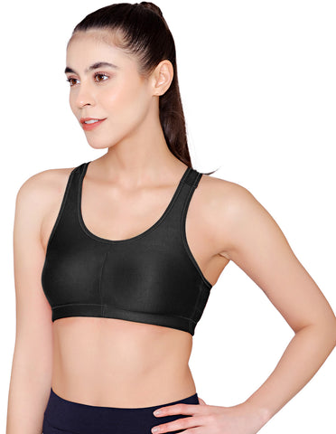 Racerback Sports Bra-1612-Black