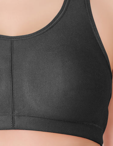 Racerback Sports Bra-1612-Black