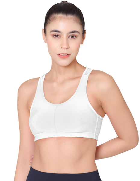 Racerback Sports Bra-1612White