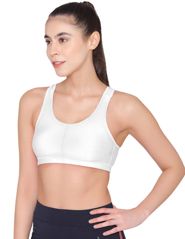 Racerback Sports Bra-1612White