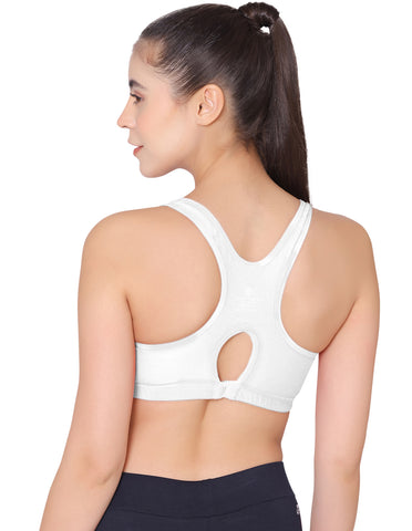 Racerback Sports Bra-1612White