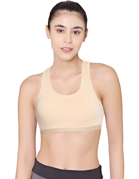 Racerback Sports Bra-1616-Skin