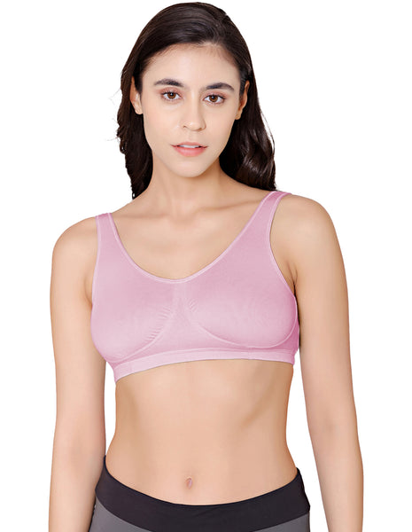 Bodycare modal spandex wirefree broad straps soft cup sleep bra-1625LILAC