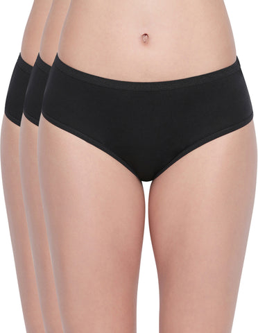 Bodycare Pack of 3 100% Cotton Classic Panties in Black Color-26B