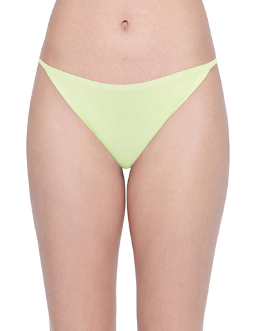 Bodycare Pack of 3 Bikini Style Cotton spandex Briefs in Assorted colors with V-String band-E36C