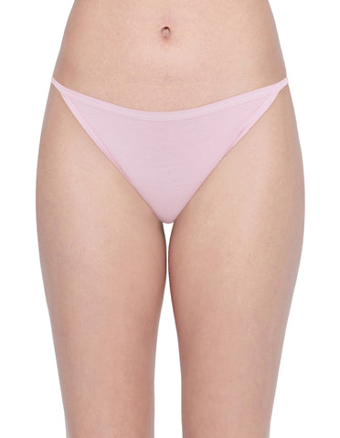 Bodycare Pack of 3 Bikini Style Cotton spandex Briefs in Assorted colors with V-String band-E36C