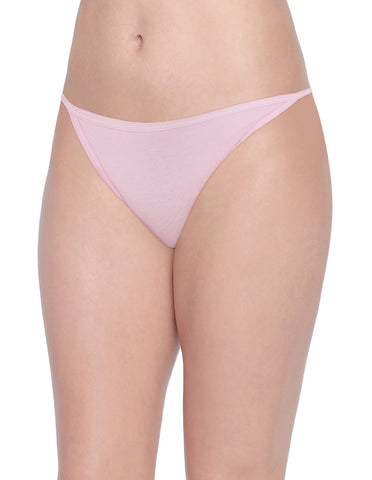 Bodycare Pack of 3 Bikini Style Cotton spandex Briefs in Assorted colors with V-String band-E36C