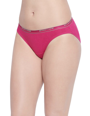 Bodycare Pack of 3 Bikini Style Cotton Briefs in Assorted colors with Broad elastic band-E45D