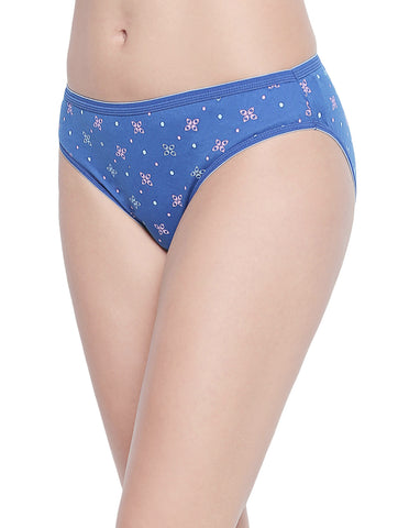 Bodycare Pack of 3 Dark Printed High Cut Briefs in Assorted Color-5000