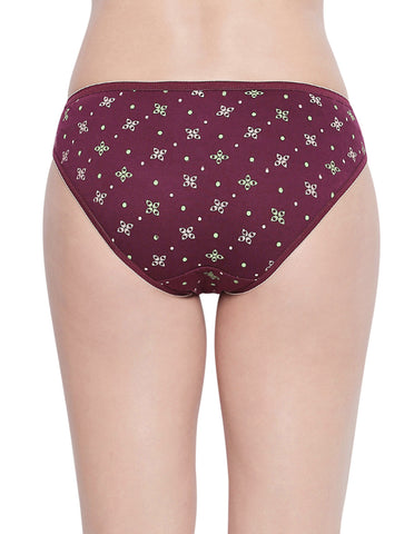 Bodycare Pack of 3 Dark Printed High Cut Briefs in Assorted Color-5000