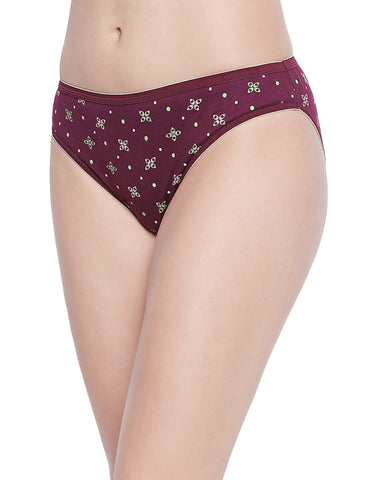 Bodycare Pack of 3 Dark Printed High Cut Briefs in Assorted Color-5000