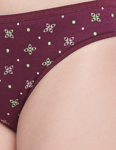 Bodycare Pack of 3 Dark Printed High Cut Briefs in Assorted Color-5000