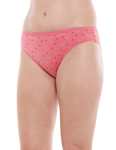 Bodycare 100% Cotton Printed High Cut Panty-5200