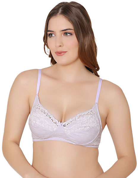 Bodycare cotton spandex wirefree adjustable straps designer net cup non padded bra-5506LOV