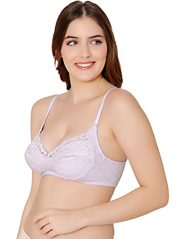 Bodycare cotton spandex wirefree adjustable straps designer net cup non padded bra-5506LOV
