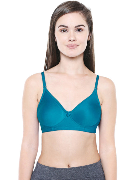 Seamless Cup Bra-5554S.GRN with free transparent strap