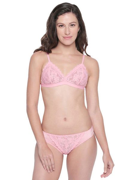 Bodycare Bridal Pink Bra & Panty Lingerie Set - 6401PI