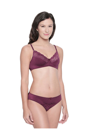 Bodycare Bridal Wine Bra & Panty Lingerie Set - 6402WI
