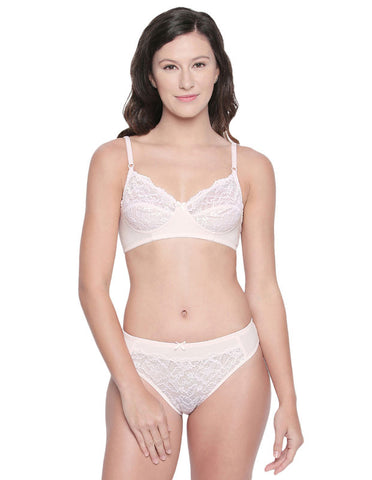 Bodycare Bridal Peach Bra & Panty Lingerie Set - 6405PE