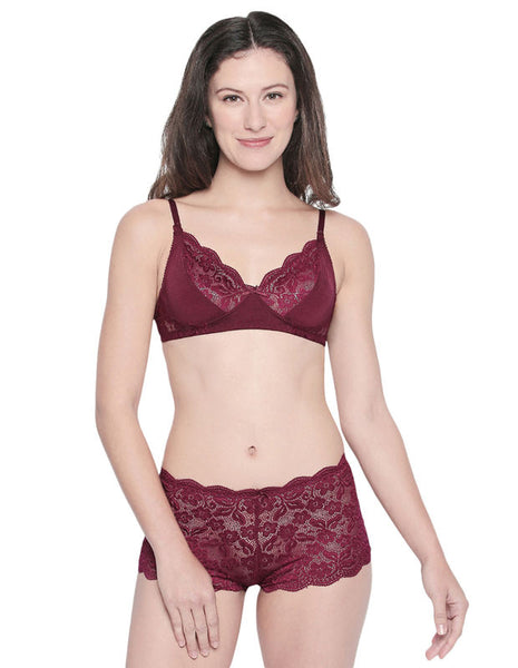 Bodycare Bridal Wine Bra & Panty Lingerie Set - 6406WI