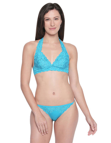 Bodycare Bridal Firozi Halter Neck Bra & Panty Lingerie Set - 6414FIR