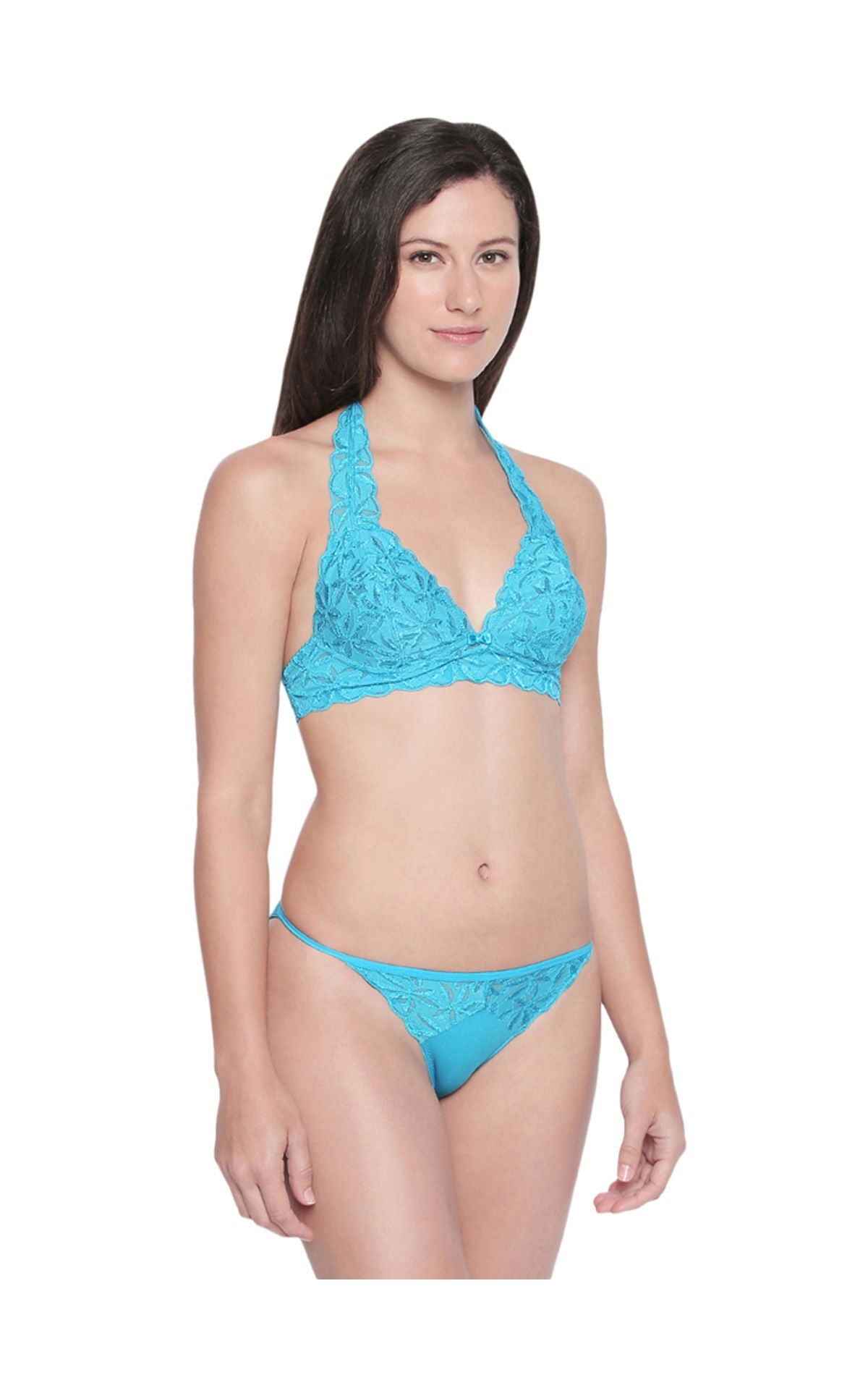 Bodycare Bridal Firozi Halter Neck Bra & Panty Lingerie Set - 6414FIR