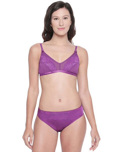 Bodycare Bridal Dark Purple Bra & Panty Lingerie Set - 6416DPU