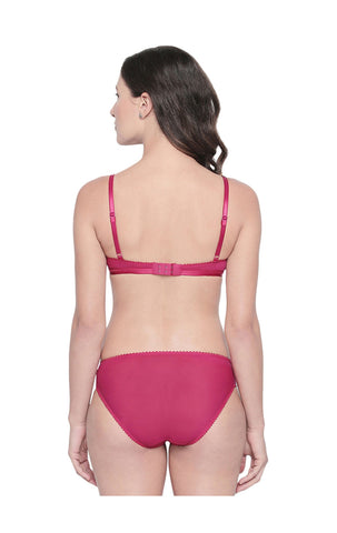 Bodycare Bridal Maroon Bra & Panty Lingerie Set - 6416MH