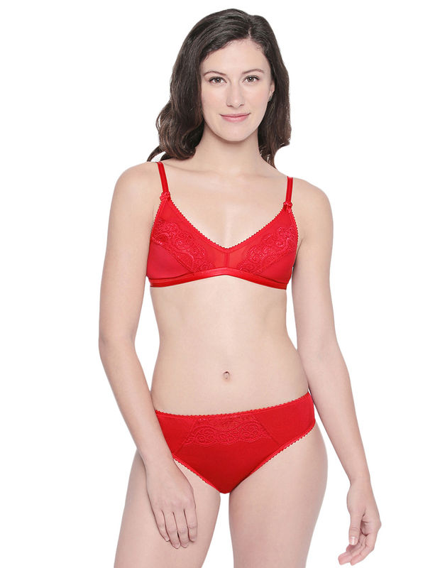 Bodycare Bridal Red Bra & Panty Lingerie Set - 6416RED