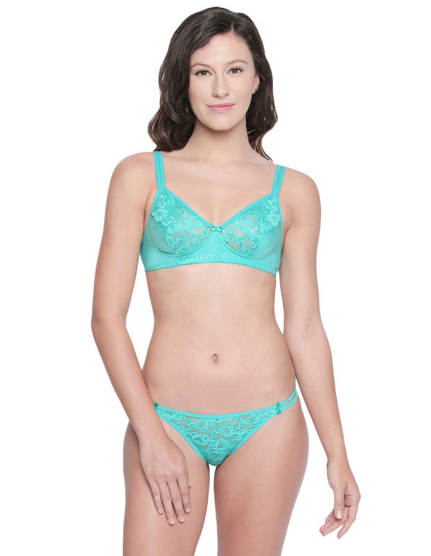 Bodycare Bridal Sea Green Bra & Panty Lingerie Set - 6417SGR