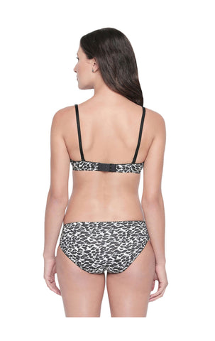 Bodycare Bridal Black Bra & Panty Printed Lingerie Set - 6425-B