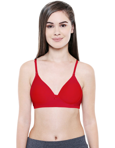 Push Up Bra-6566RED free transparent strap