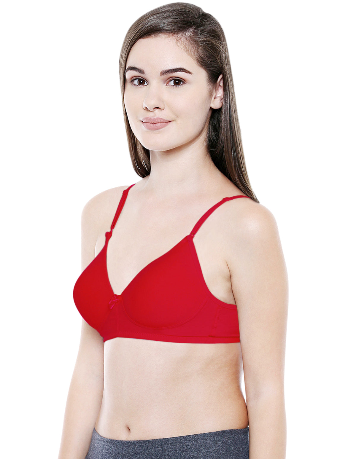 Push Up Bra-6566RED free transparent strap