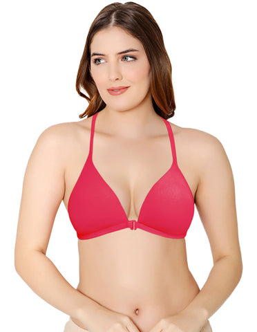 Bodycare Low Coverage, Front open, Seamless Padded Bra-6571-Rani
