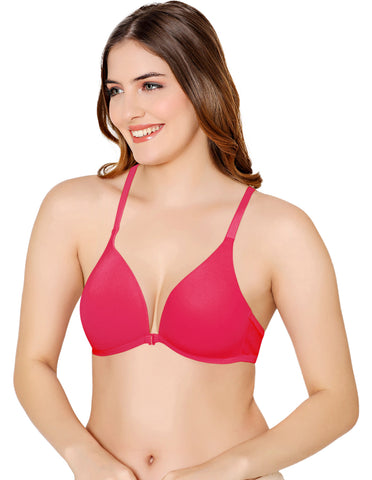 Bodycare Low Coverage, Front open, Seamless Padded Bra-6571-Rani
