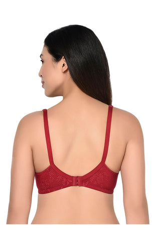 Bodycare Printed Padded Bra-6579-Maroon